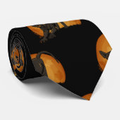 ハロウィンの黒いsphynx猫のタイ ネクタイ (ロール)