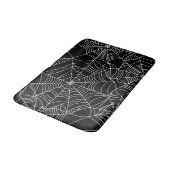 ハロウィンの黒と白のクモの巣 バスマット (アングル)