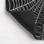 ハロウィンの黒と白のクモの巣 マウスパッド (コーナー)