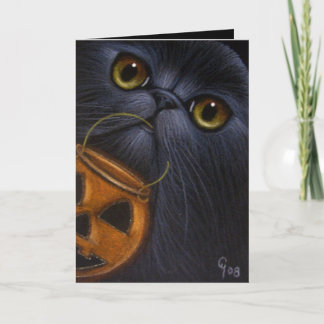 ハロウィンの黒ペルシャ猫カード カード