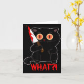 ハロウィンの黒猫が子猫を刺す カード (黄色い花)