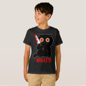 ハロウィンの黒猫が子猫を刺す Tシャツ (正面フル)