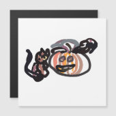 ハロウィンの黒猫とカラス (正面/裏面)