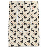 ハロウィンの黒猫とカラフル秋のドット ミディアムペーパーバッグ (裏面)