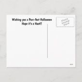 ハロウィンの黒猫とフクロウかわいい シーズンポストカード (裏面)