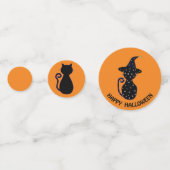 ハロウィンの黒猫と飛ぶコウモリ コンフェッティ (正面)