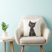 ハロウィンの黒猫のスロー枕 クッション (椅子)