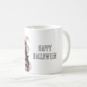 ハロウィンの黒猫の女の子 コーヒーマグカップ (正面右)