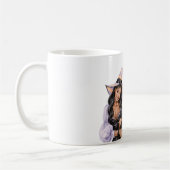 ハロウィンの黒猫の女の子 コーヒーマグカップ (左)