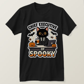 ハロウィンの黒猫の最高経営責任者 Tシャツ