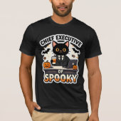 ハロウィンの黒猫の最高経営責任者 Tシャツ (正面)