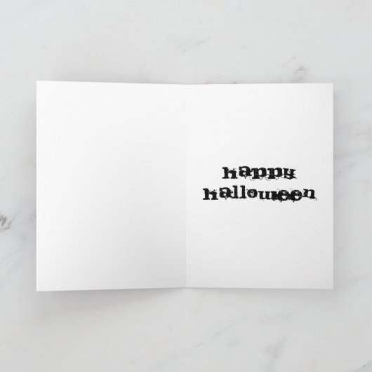 ハロウィンの黒猫は挨拶状を注目します カード (内部)
