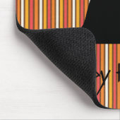 ハロウィンの黒猫は縞で飾ります マウスパッド (コーナー)