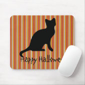 ハロウィンの黒猫は縞で飾ります マウスパッド (マウス)