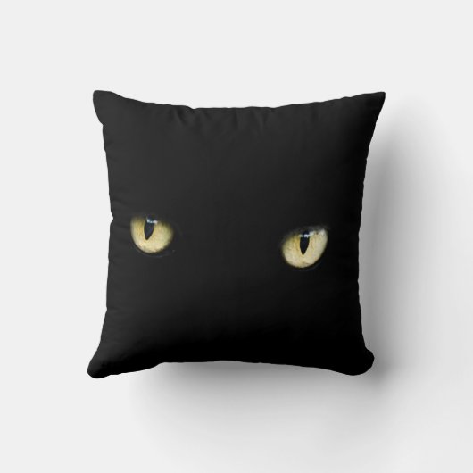 ハロウィンの黒猫は装飾用クッションを注目します クッション (裏面)