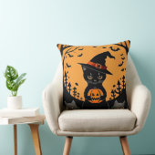 ハロウィンの黒猫を囲まれたジャック・o・ランタン クッション (椅子)