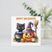 ハロウィンの黒猫 カード (スタンド正面)
