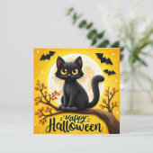 ハロウィンの黒猫 カード (スタンド正面)