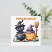 ハロウィンの黒猫 カード (スタンド正面)