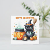 ハロウィンの黒猫 カード (スタンド正面)