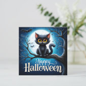 ハロウィンの黒猫 カード (スタンド正面)