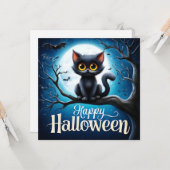 ハロウィンの黒猫 カード (正面/裏面インサイチュ)