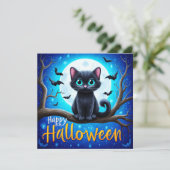 ハロウィンの黒猫 カード (スタンド正面)