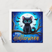ハロウィンの黒猫 カード (正面/裏面インサイチュ)