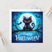 ハロウィンの黒猫 カード (正面/裏面インサイチュ)