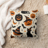 ハロウィンの黒猫 クッション (ブランケット)