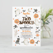 ハロウィンの2歳誕生日招待状　2つの怖い 招待状 (スタンド正面)