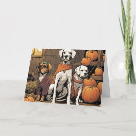 ハロウィンの3匹の犬 カード