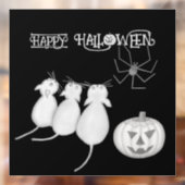 ハロウィンの3匹の猫とカボチャとクモ ウィンドウサイン (シート2)