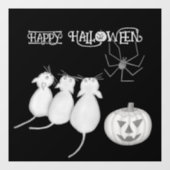 ハロウィンの3匹の猫とカボチャとクモ ウィンドウサイン (シート)