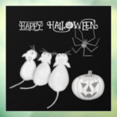 ハロウィンの3匹の猫とカボチャとクモ ウィンドウサイン (シート3)