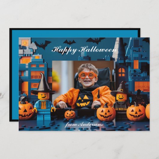 ハロウィンの"レンガまたは治療" カード (正面/裏面)