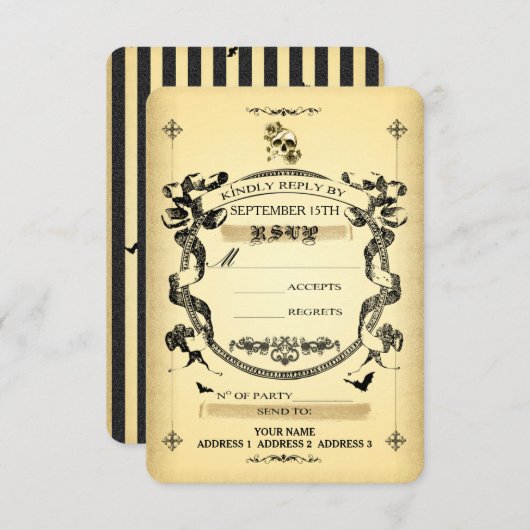 ハロウィンの~ Spooktacular1 -応答カード/RSVP 出欠カード (正面/裏面)