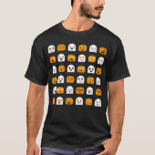 ハロウィンのTシャツ: カボチャ及び幽霊 Tシャツ (正面)