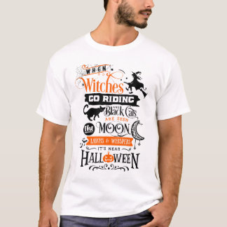 ハロウィンのTシャツ、魔女ブルームのTシャツ。 Tシャツ