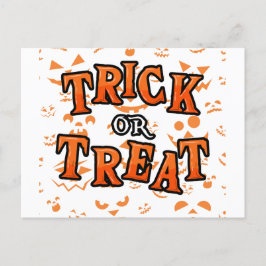 ハロウィンはがきのトリックまたはトリートメント ポストカード