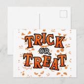 ハロウィンはがきのトリックまたはトリートメント ポストカード (正面/裏面)