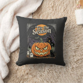 ハロウィンはこの季節 カボチャの猫のデザイン_1 クッション (ブランケット)