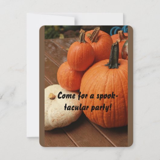 ハロウィンはのまわりに角のセレブのカボチャ 招待状 (正面)