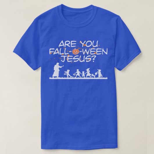 ハロウィンはイエス様の卵形 Tシャツ (デザイン正面)