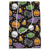 ハロウィンはパターンギフトバッグを扱います ミディアムペーパーバッグ (正面)