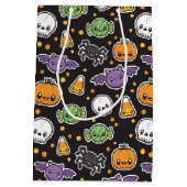 ハロウィンはパターンギフトバッグを扱います ミディアムペーパーバッグ (裏面)