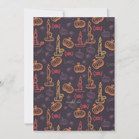 ハロウィンは写真の招待状の良否を明りにすかして調べます 招待状 (裏面)