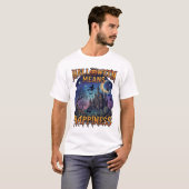ハロウィンは幸せ 幽霊城 ウィッチ 牛 Tシャツ (正面フル)