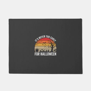ハロウィンは早すぎることはない ビンテージ風 日没 ドアマット