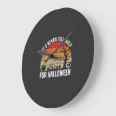 ハロウィンは早すぎることはない ビンテージ風 日没 ラージ壁時計 (傾斜)